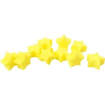 Dětské navlékací korálky Natana hvězdičky silikonové korálky žluté 14 mm 10 kusů