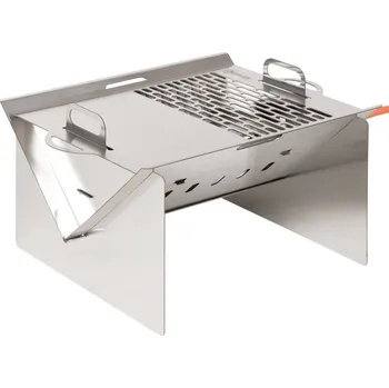 Zahradní gril Outsunny Kempingový plynový BBQ gril, nerezová ocel, 52 x 40 x 31 cm 846-087