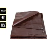 PROTECO plachta 10x15 m EXTRA SILNÁ PROFI nepromokavá s oky hnědá 200g/m2