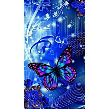 Diamantové malování Diamantové malování - Motýl se srdíčky - č. 255 40x80 cm