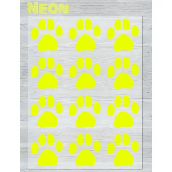 Engross Nažehlovací neonový obrázek - Stopy, žlutá barva: růžová