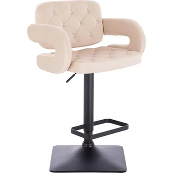 Barová židle Barová židle Ardal Diamonds velur krémová - základna černá