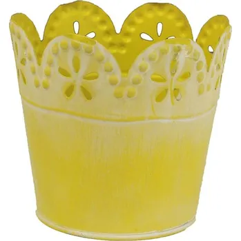 Obal na květináč Obal kulatý žlutý K1407-02