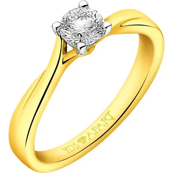 Prsten Prsten ze žlutého zlata s briliantem - 0,40 ct - ryzost 750 - 205.118