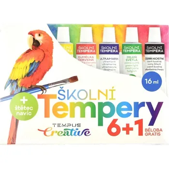 Vodová barva TEMPUS Creative Temperové barvy 6x 16 ml + běloba + štětec