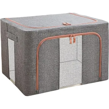 Úložný box Skládací úložný box s vrchním a bočním plněním - Šedý, 100 litrů