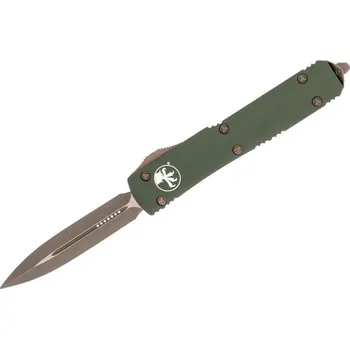 Pracovní nůž Microtech Ultratech Apokalyptic, vystřelovací nůž s klipem, bronzová čepel, zelený 122-13APOD
