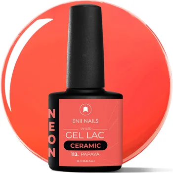 Lak na nehty ENII NAILS Gel lak Ceramic 113 Papaya - gelový lak bez HEMA, 10 ml