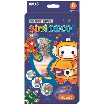 Speciální výtvarná barva Anděl Přerov Barvy na sklo sada 6 barev 10,5 ml + 6 sklíček ROBOTI