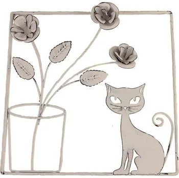 Velikonoční dekorace Kovový obraz - kočka K2520