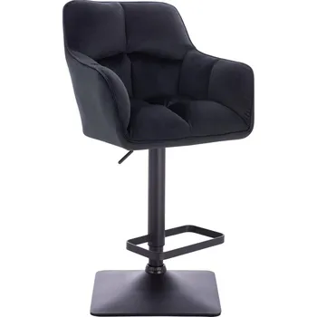 Barová židle Barová židle velur Moss základna černá - černé