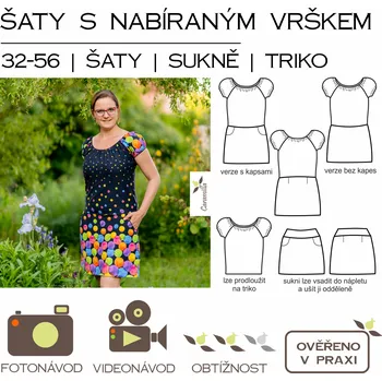 Nit Tištěný střih šaty s nabíraným vrškem