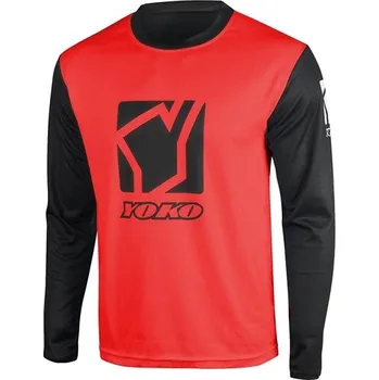 Moto dres YOKO SCRAMBLE černá / červená vel.S
