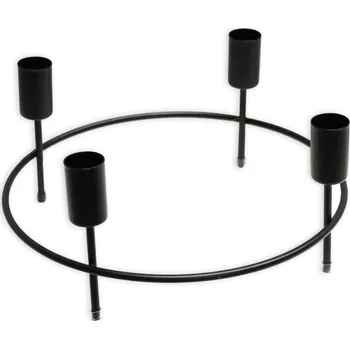 Vánoční dekorace Adventní svícen kov pr.25cm černá