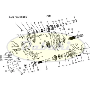 Zahradní traktor 300.41B.111 Hřídelka (Shift fork shaft) Dong Feng (č.36/13)