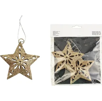 Vánoční dekorace Ozdoba hvězda, 2ks K1094/ZL