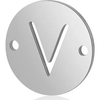 Materiál na výrobu šperku Šperky4U Ocelová komponenta - písmeno - iniciála - OK1245-V