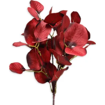 umělá květina Eucalyptus textil 43cm karmín