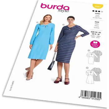 Volný čas Střih Burda 5861 - Pouzdrové šaty, šaty s detailem mašle