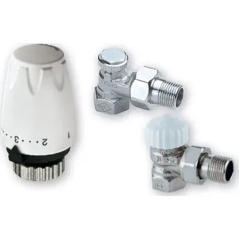 Hlavice pro radiátor HEIMEIER hlavice DX, šroubení V-exakt II 1/2" a Regutec 1/2", rohové