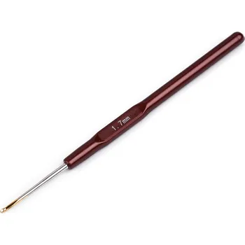 Galanterie Háček na háčkování se zlatou špičkou vel. 0,5; 0,7; 0,9; 1,1; 1,3; 1,5; 1,7; 1,9, barva 7 (1,7 mm) hnědá