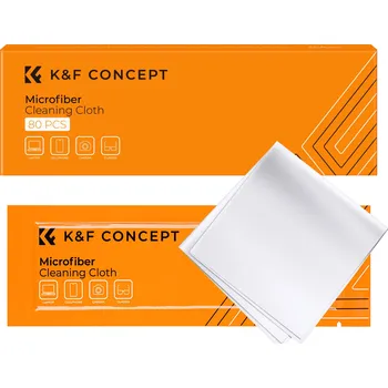 K&F 80pcs* Microfiber Cleaning cloth Kit, 15*15cm, White, Dry, in vacuum