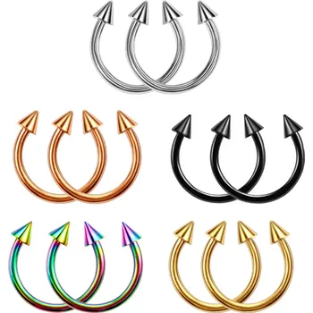 Piercing Ocelová podkova s hroty