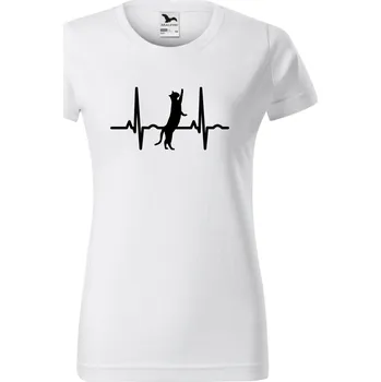Dámské tričko Dámské tričko - EKG kočička Barva: Bílá, Velikost: 2XL