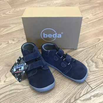 Dívčí polobotky Beda barefoot Celoroční boty s membránou - LUCAS (semiš), Boty Beda Velikost: 35