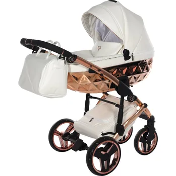 Kočárek Junama Kočárek Fluo Line v3 Glossy Barva: Fluo Line Glossy 16 white + copper