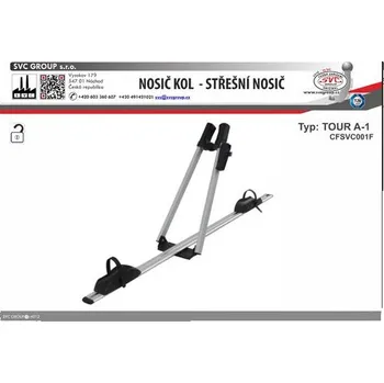 Nosič kol Střešní cyklo nosič TOUR A-1 pro Peugeot 2008 01/2020->, SVC Group