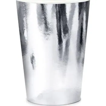Papírové kelímky, stříbrné, 220ml, 6 ks