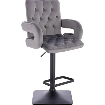 Barová židle Barová židle velur Velen základna černá - grafit