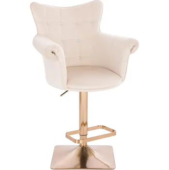 Barová židle Barová židle Nuuk velur základna zlatá - krémová