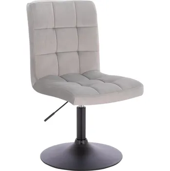 Otočné křeslo Vestland velur na černém talíři - světle šedá