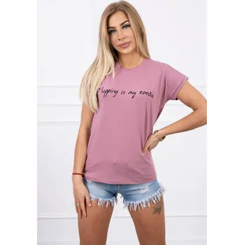 Dámské tričko Kesi Dámské tričko s potiskem Kuse tmavě růžová Univerzální