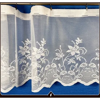 Záclona Vitrážková záclona metrážová - Konvalinka, výška 45 cm (SLEVA 50% Doprodej zbytků starých položek. )