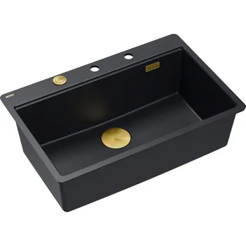 Granitový dřez Quadron Marc dřez graniteq 75x49 cm černá HQM7650U7_FM_PVDG1