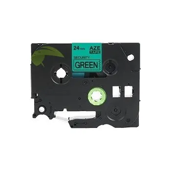 Pásek do tiskárny TONERSYP páska pro Brother TZe-SE5G, 24mm × 8m, černý tisk/zelený podklad, plombovací