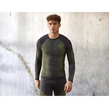 Funkční triko s dlouhým rukávem e.s.trail bezešvé velikost S černá/acidově žlutá Strauss