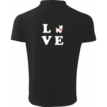 Pánská košile Yorkšírský terier love - Polokošile pánská Pique Polo 203 - 5XL ( Černá )