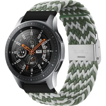 Ostatní příslušenství k chytrým hodinkám eses Pletený nylonový řemínek s přezkou 20 mm - Vzorovaný, zeleno bílý