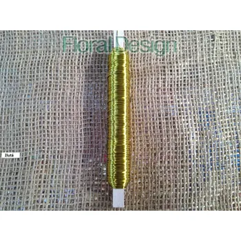 Floristika Drátek hladký na dřívku 0,5mm/100gr. žlutá