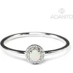 Stříbrný opálový prsten se zirkony