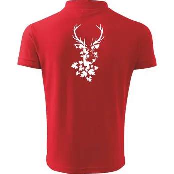 Pánská košile Jelen z listů - Polokošile pánská Pique Polo 203 - 5XL ( Červená )