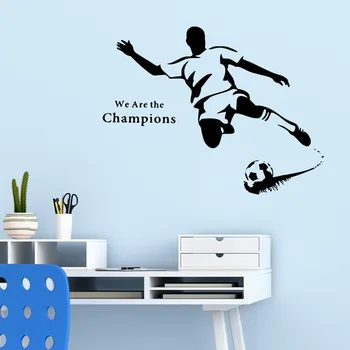 Samolepící dekorace Živá Zeď Samolepka na zeď Fotbalista Barva: černá