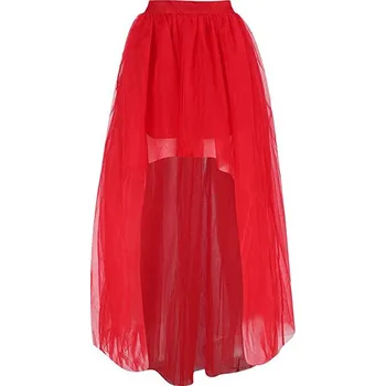 Dámská sukně Dámská tylová asymetrická "Hi-Lo" sukně Barva: Červená
