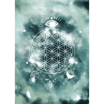 Větrací mřížka LaForma design studio Krystalová mřížka - Květ života IV. - zelená 340803