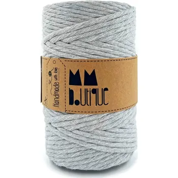 Příze MMboutique bavlněná šňůra na macramé Single twist 5mm 100m Middle grey