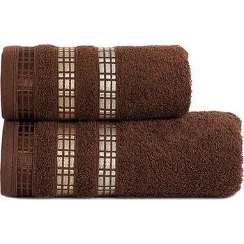 Ručník Bavlněný froté ručník s bordurou LUXURY 50x90 cm, hnědá, 500 gr Mybesthome